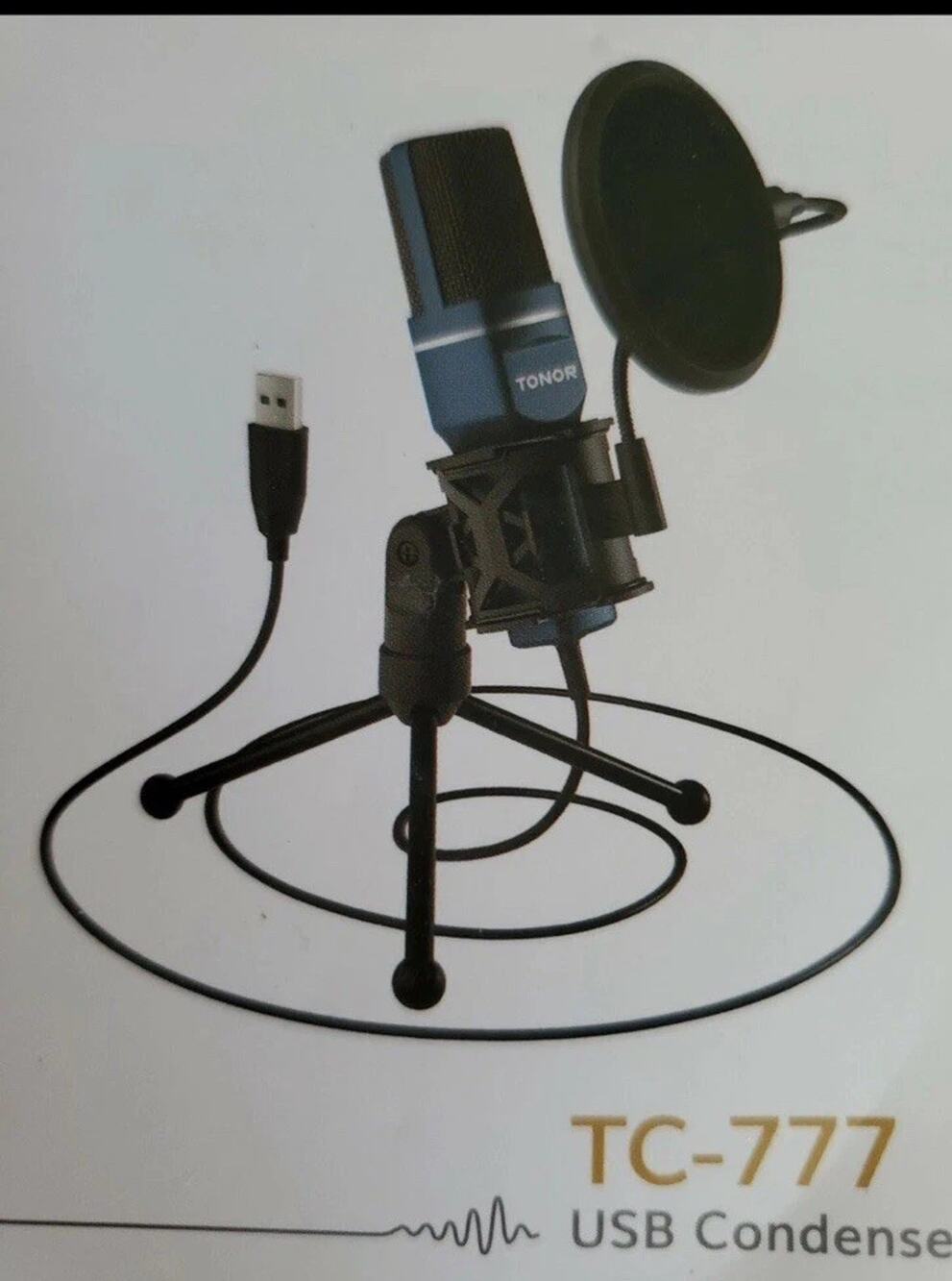 New In Box USB Microphone Condenser PC Mic Gaming Social Media YouTube Podcast